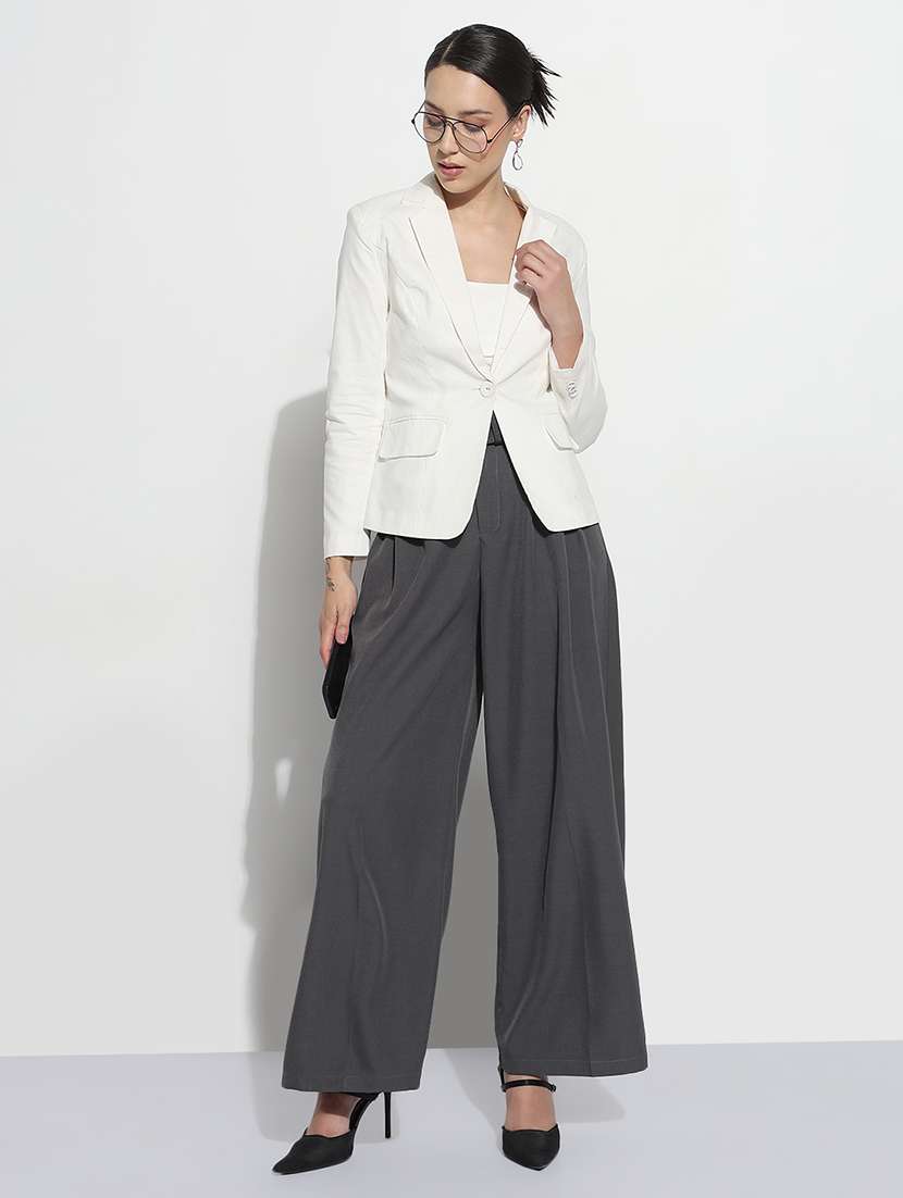 women solid long sleeve single breasted blazer - 21979772 -  Standard Image - 5