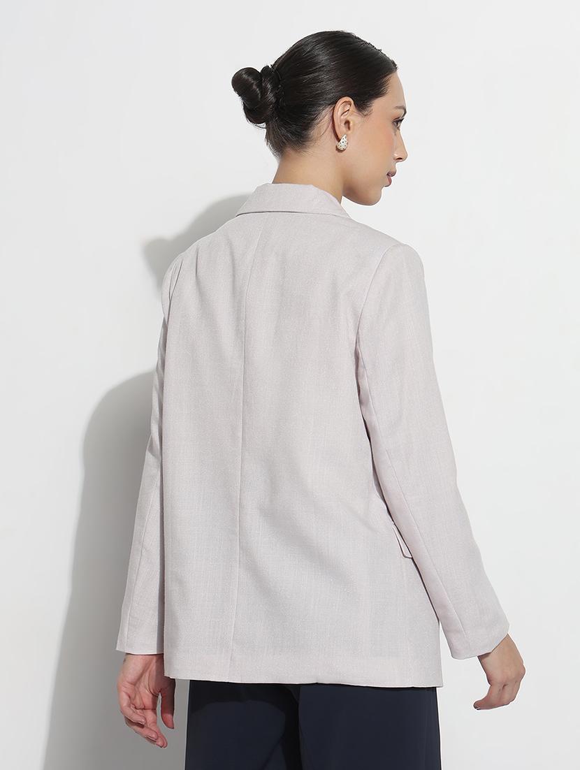women solid long sleeve single breasted blazer - 21979774 - Standard Image - 3