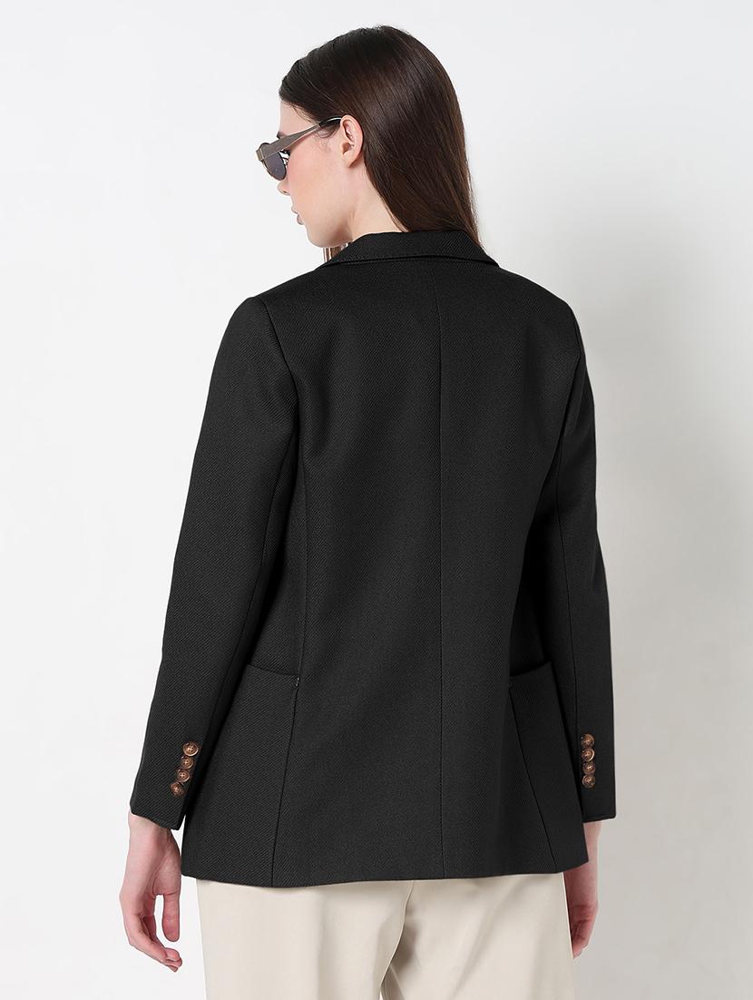 women solid long sleeve double breasted blazer - 21979776 - Standard Image - 3