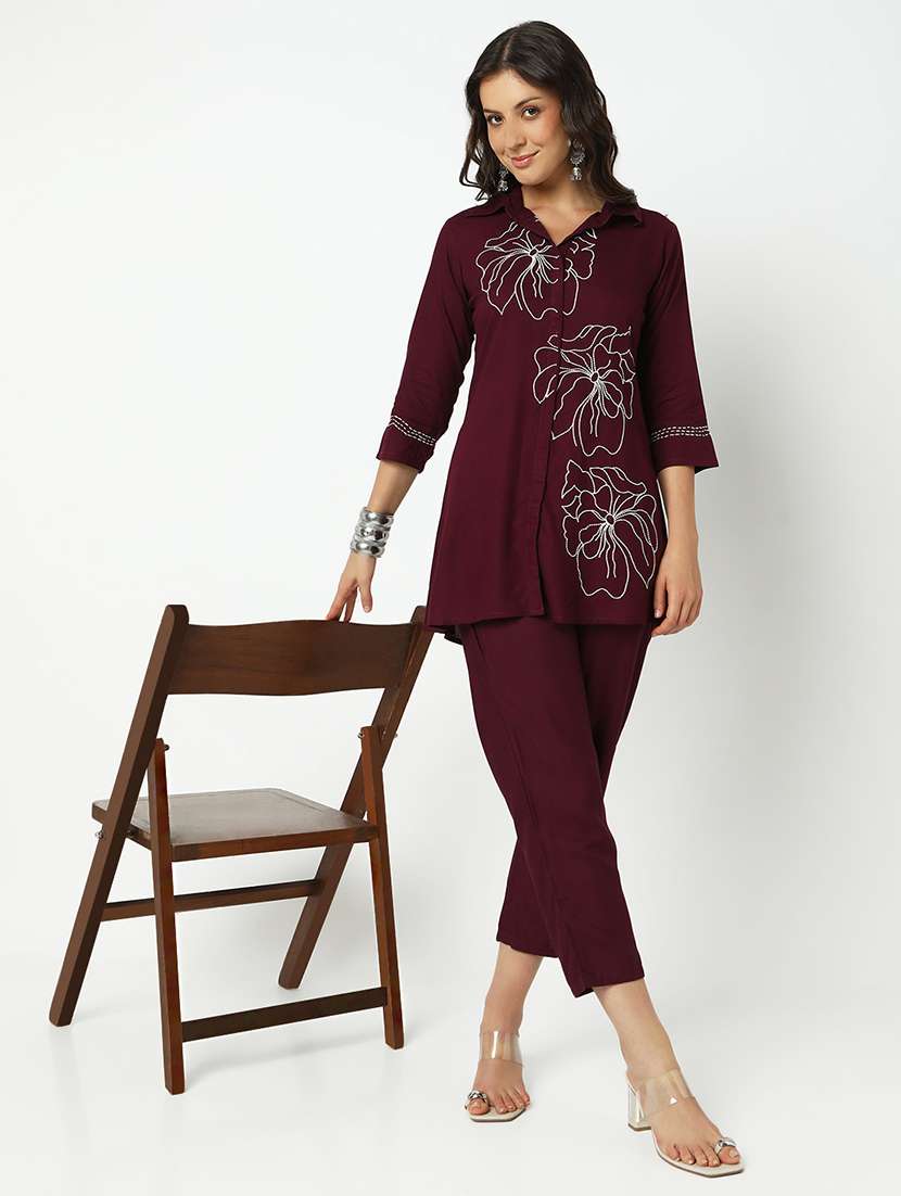 women floral three quarter sleeve ethnic co-ord set - 21979779 -  Zoom Image - 0