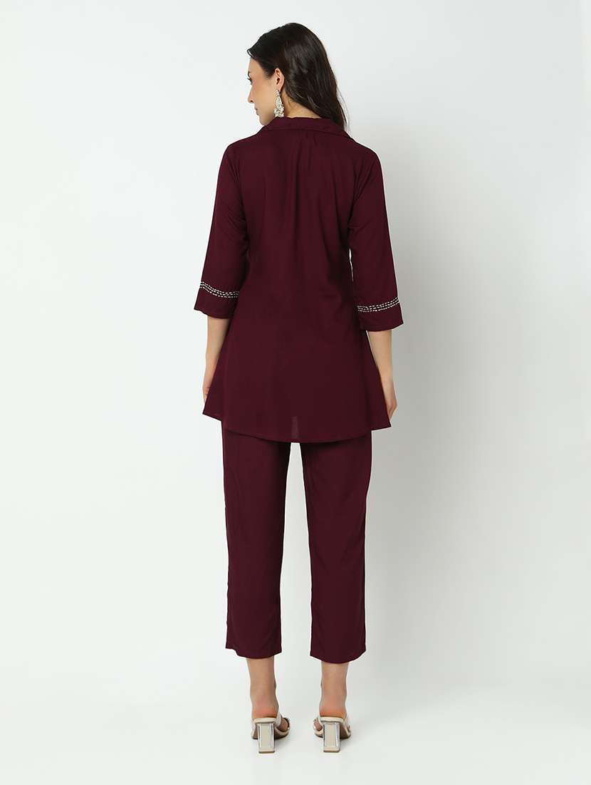 women floral three quarter sleeve ethnic co-ord set - 21979779 -  Standard Image - 3