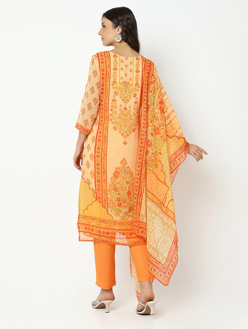 women three quarter sleeve kurta pant with dupatta set - 21979797 - Standard Image - 3