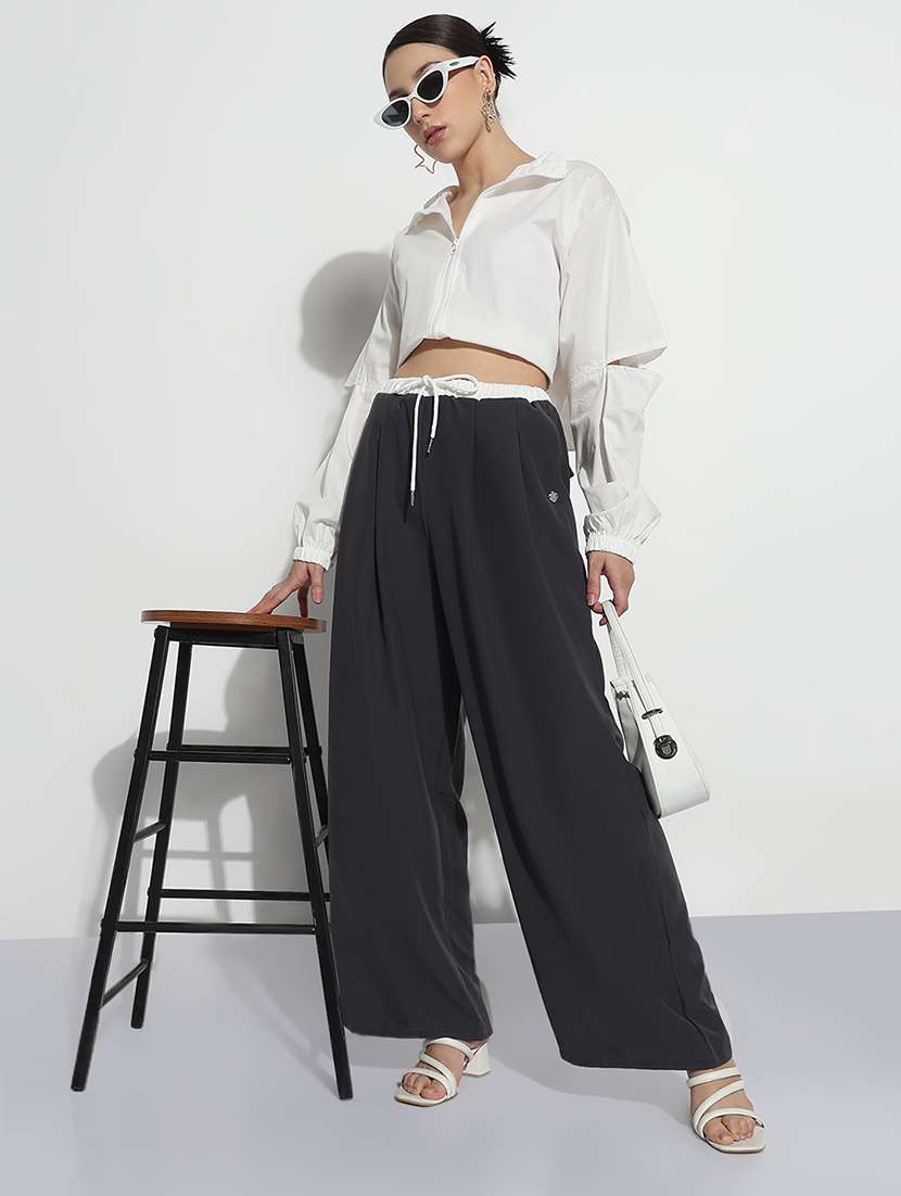 grey viscose trousers - 21979818 -  Standard Image - 5