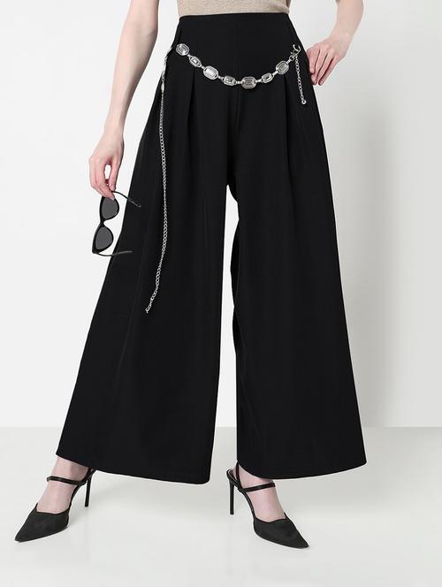 black cotton trousers - 21979819 - Standard Image - 0