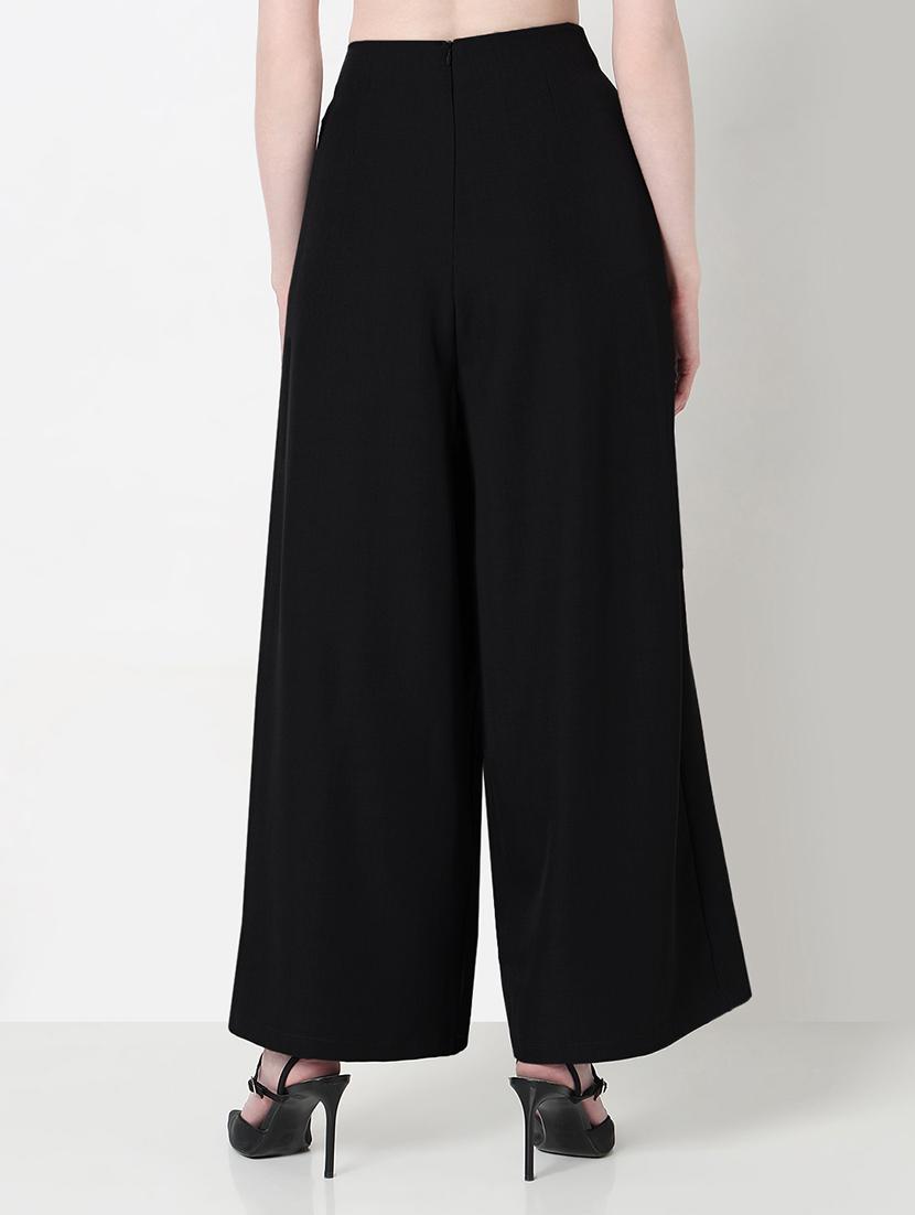 black cotton trousers - 21979819 - Standard Image - 3