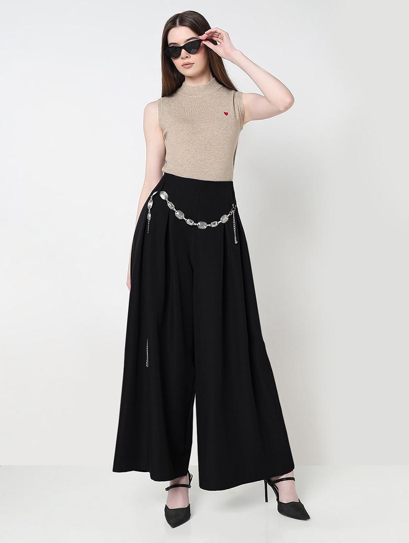 black cotton trousers - 21979819 - Standard Image - 5