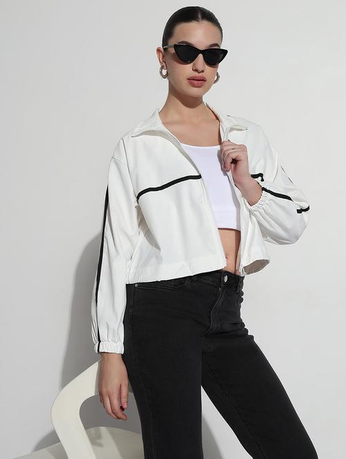 women tapered long sleeve windcheater jacket - 21979832 - Standard Image - 0