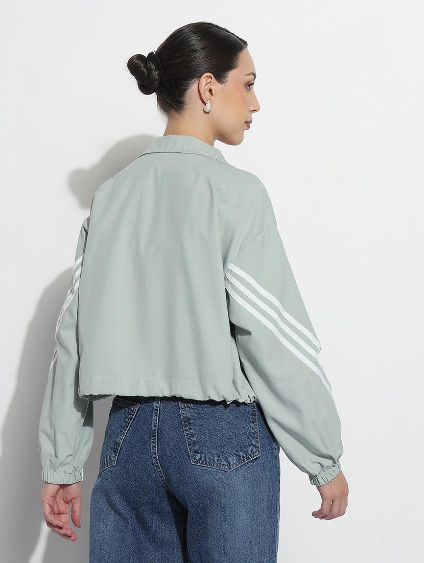 women tapered long sleeve crop windcheater jacket - 21979838 - Standard Image - 3