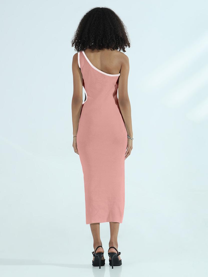 women solid single shoulder cut out bodycon dress - 21979867 - Standard Image - 3