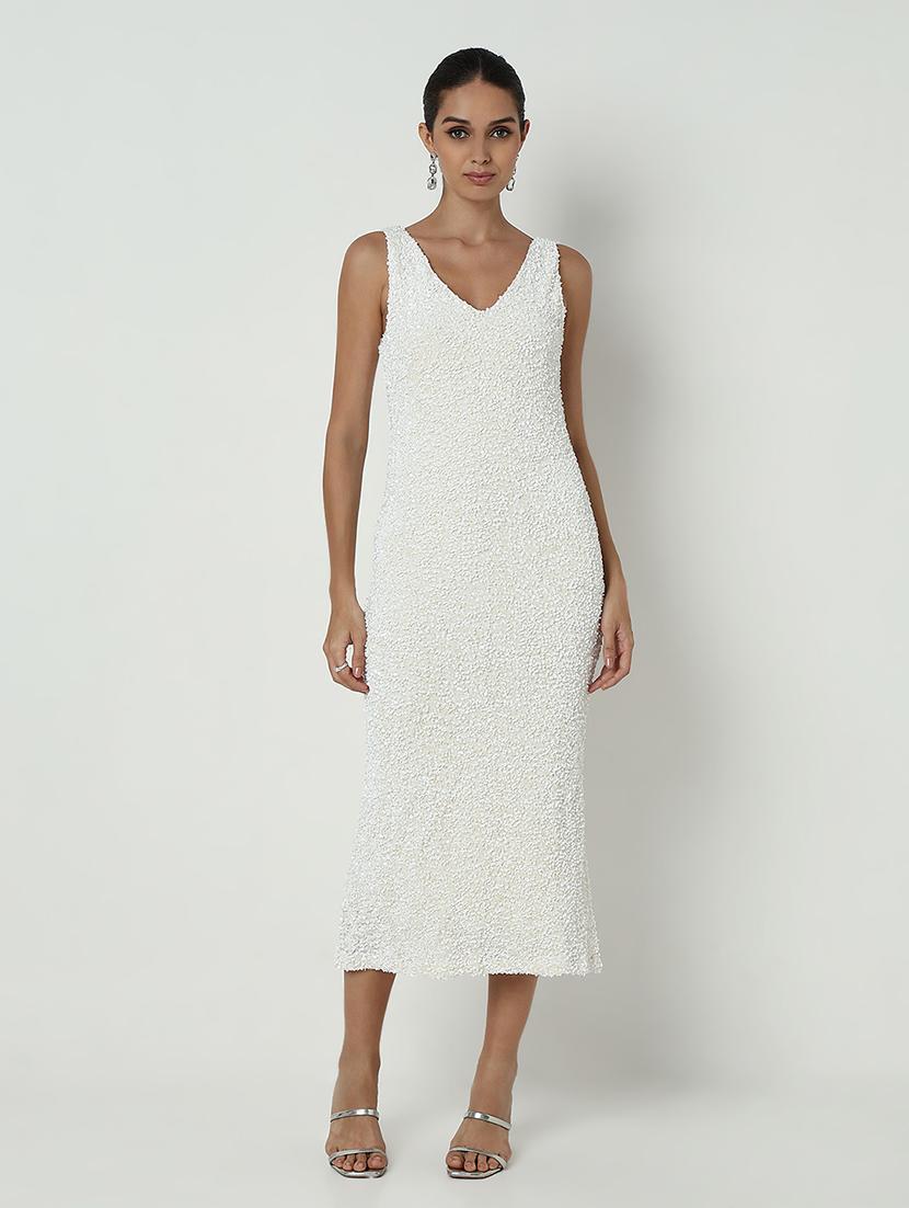 women white sequined sleeveless bodycon dress - 21979870 - Standard Image - 3