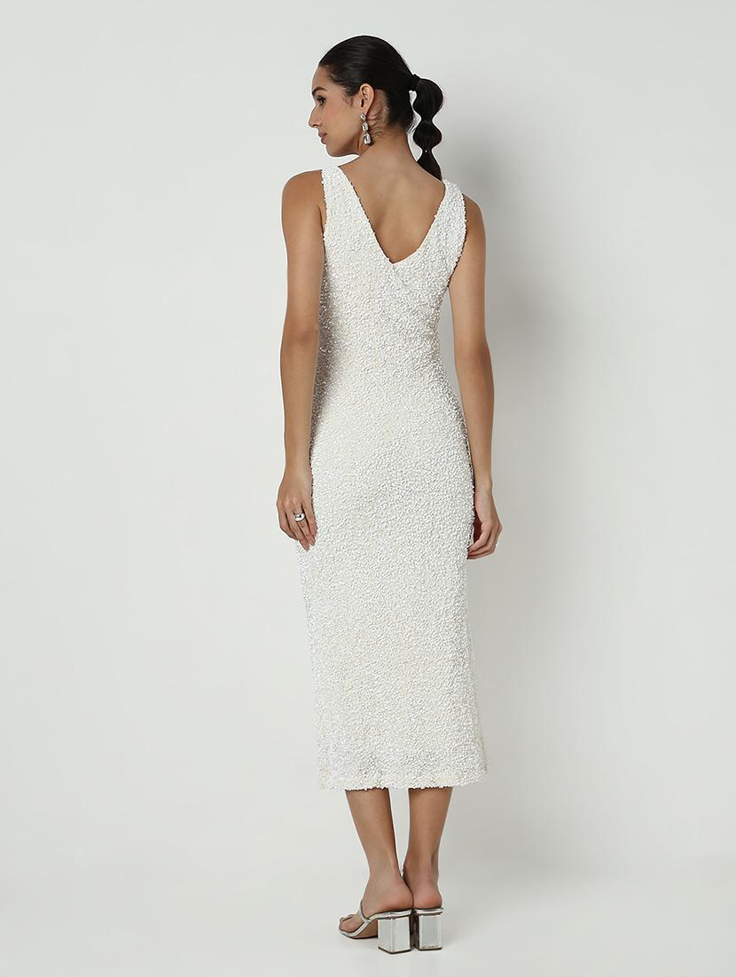 women white sequined sleeveless bodycon dress - 21979870 - Standard Image - 5