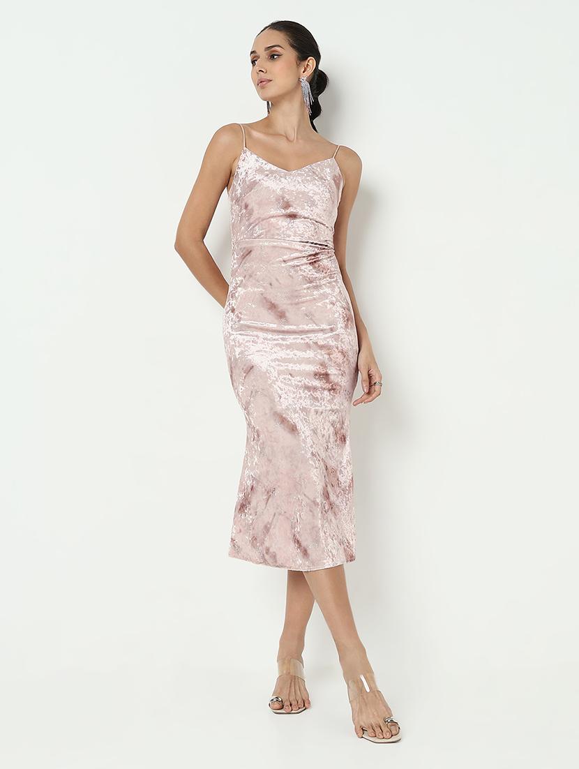 women printed shoulder strap bodycon dress - 21979876 - Standard Image - 3
