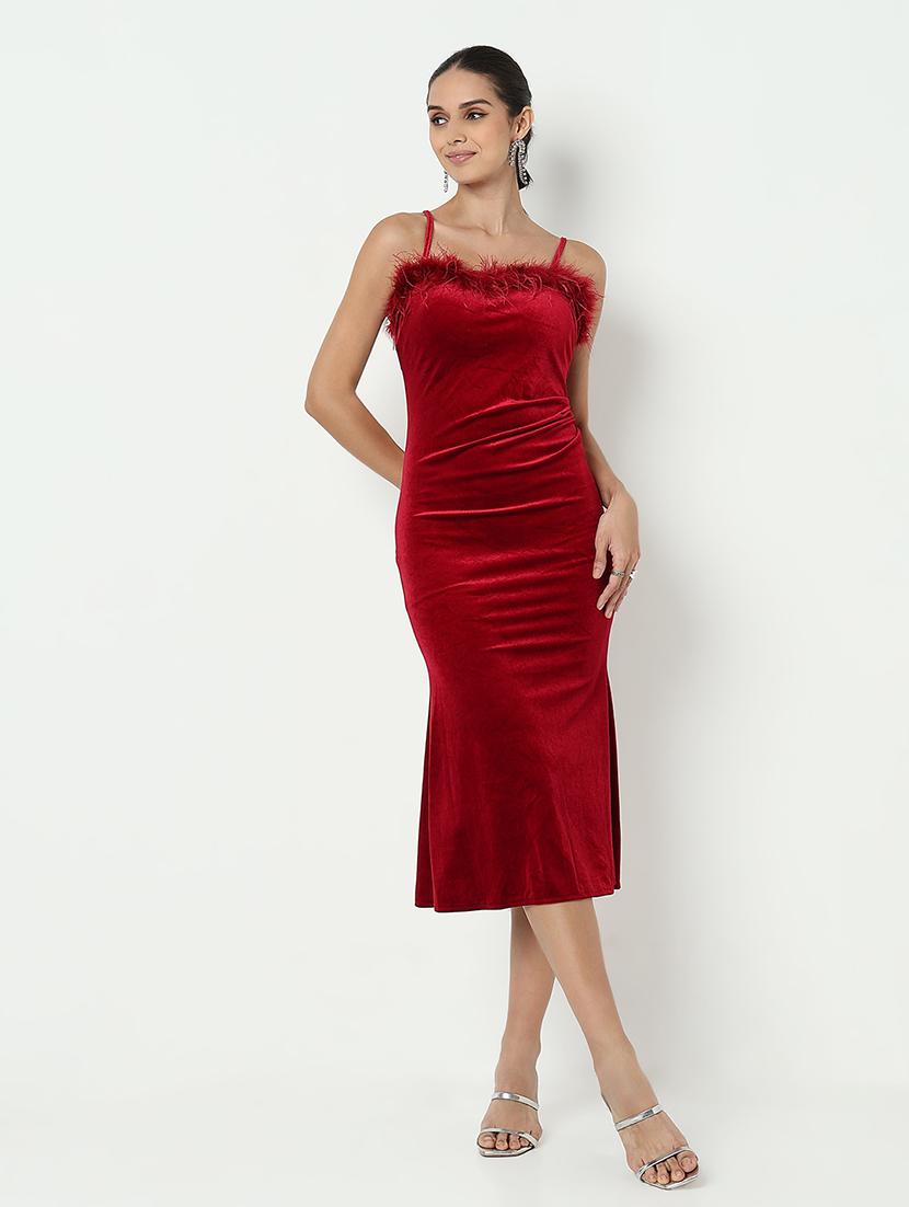 women solid shoulder strap bodycon dress - 21979879 - Standard Image - 3