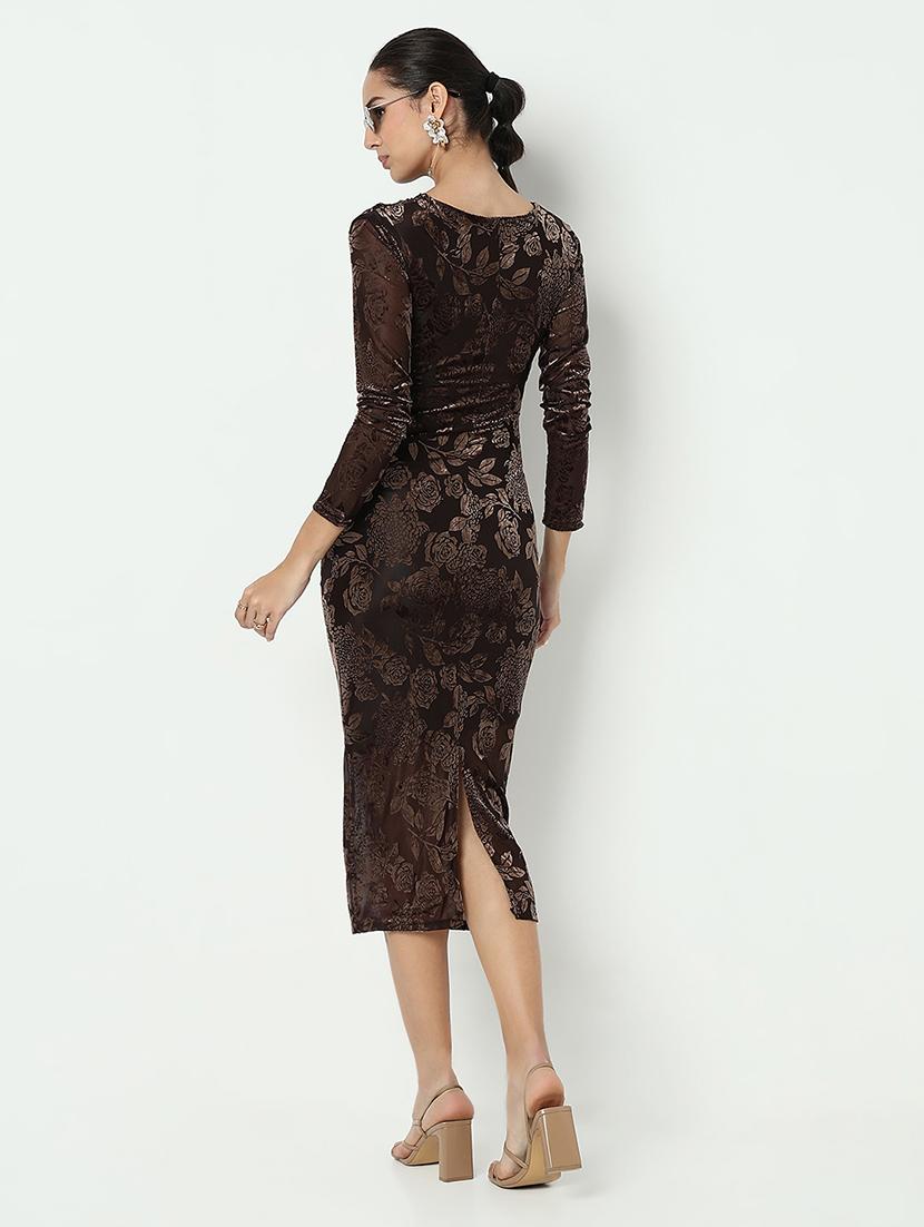 women self designed long sleeve bodycon dress - 21979886 - Standard Image - 3
