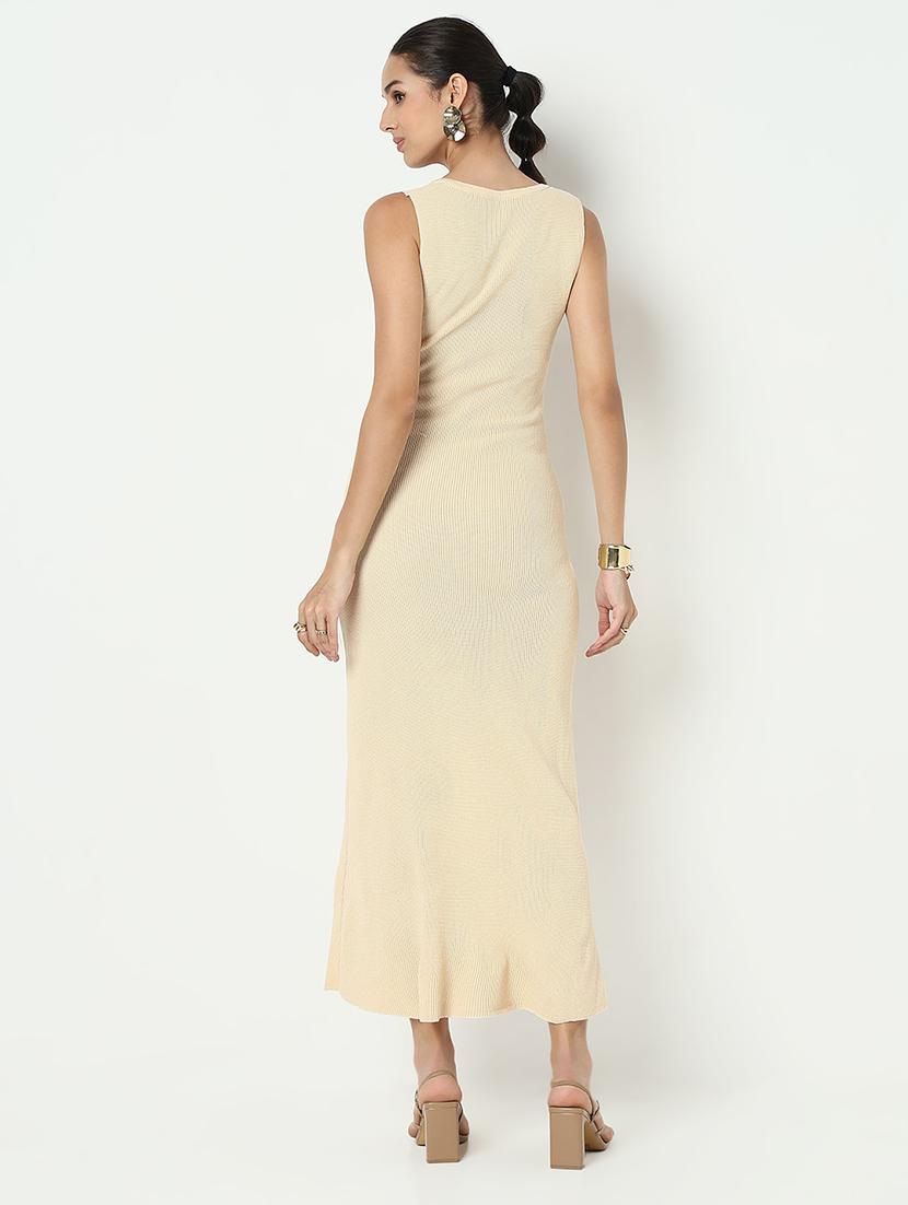 women solid sleeveless maxi bodycon dress - 21979888 - Standard Image - 3