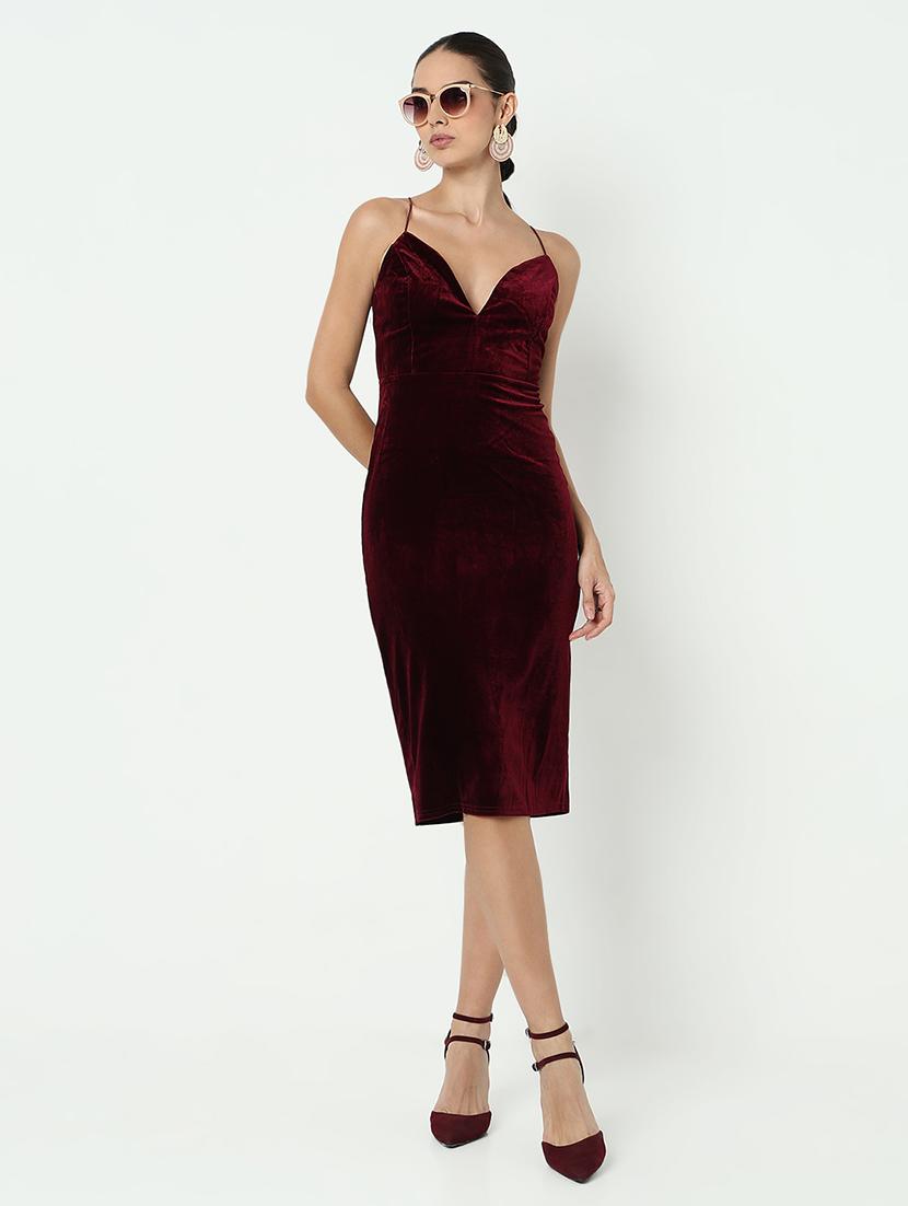 women solid shoulder strap bodycon dress - 21979893 - Standard Image - 5