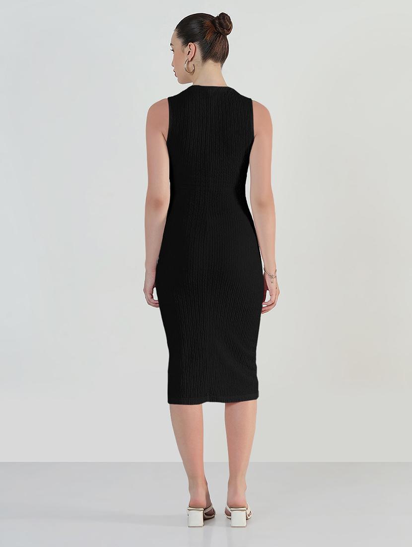 women solid sleeveless cut out bodycon dress - 21979899 - Standard Image - 3