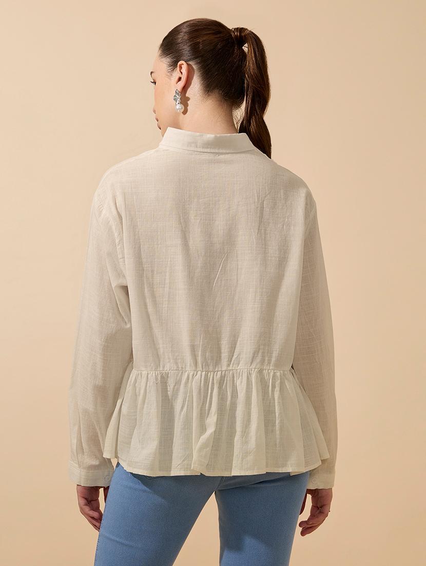 women self designed collared long sleeve shirt - 21979904 - Standard Image - 3