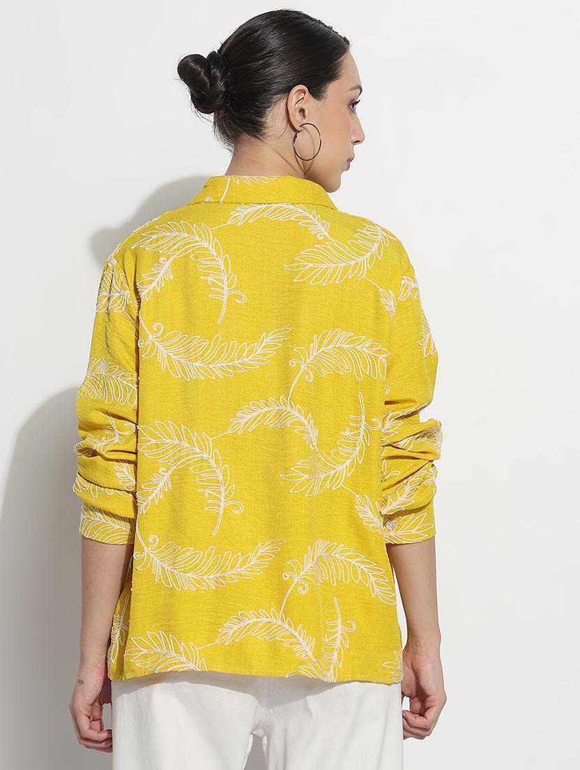 women embroidered long sleeve relaxed fit shirt - 21979934 - Standard Image - 3