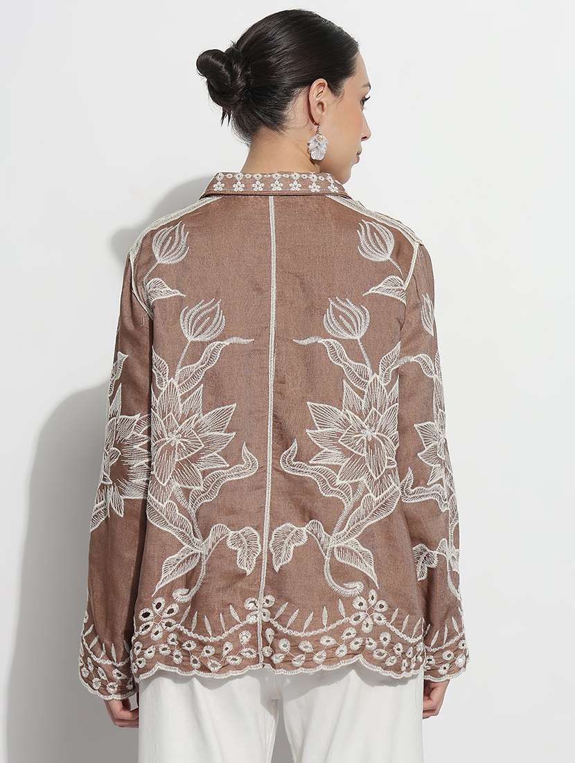 women embroidered long sleeve relaxed fit shirt - 21979938 - Standard Image - 3