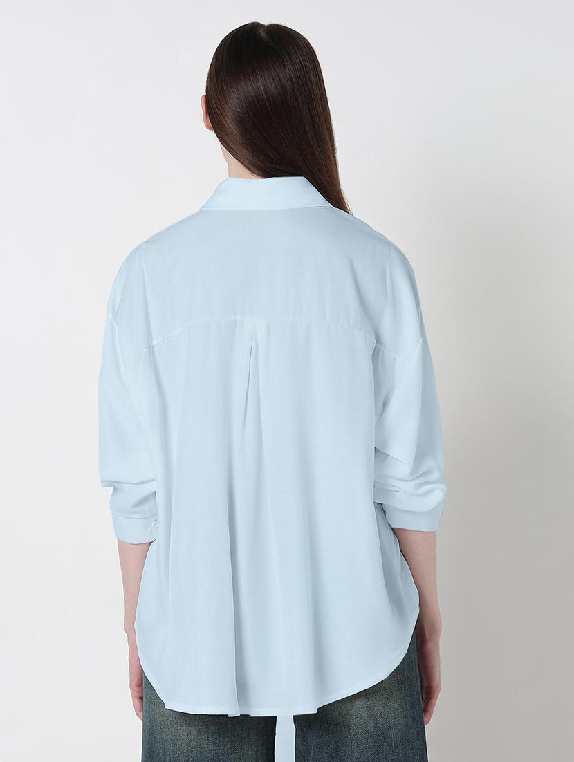 women solid long sleeve relaxed fit shirt - 21979949 - Standard Image - 3
