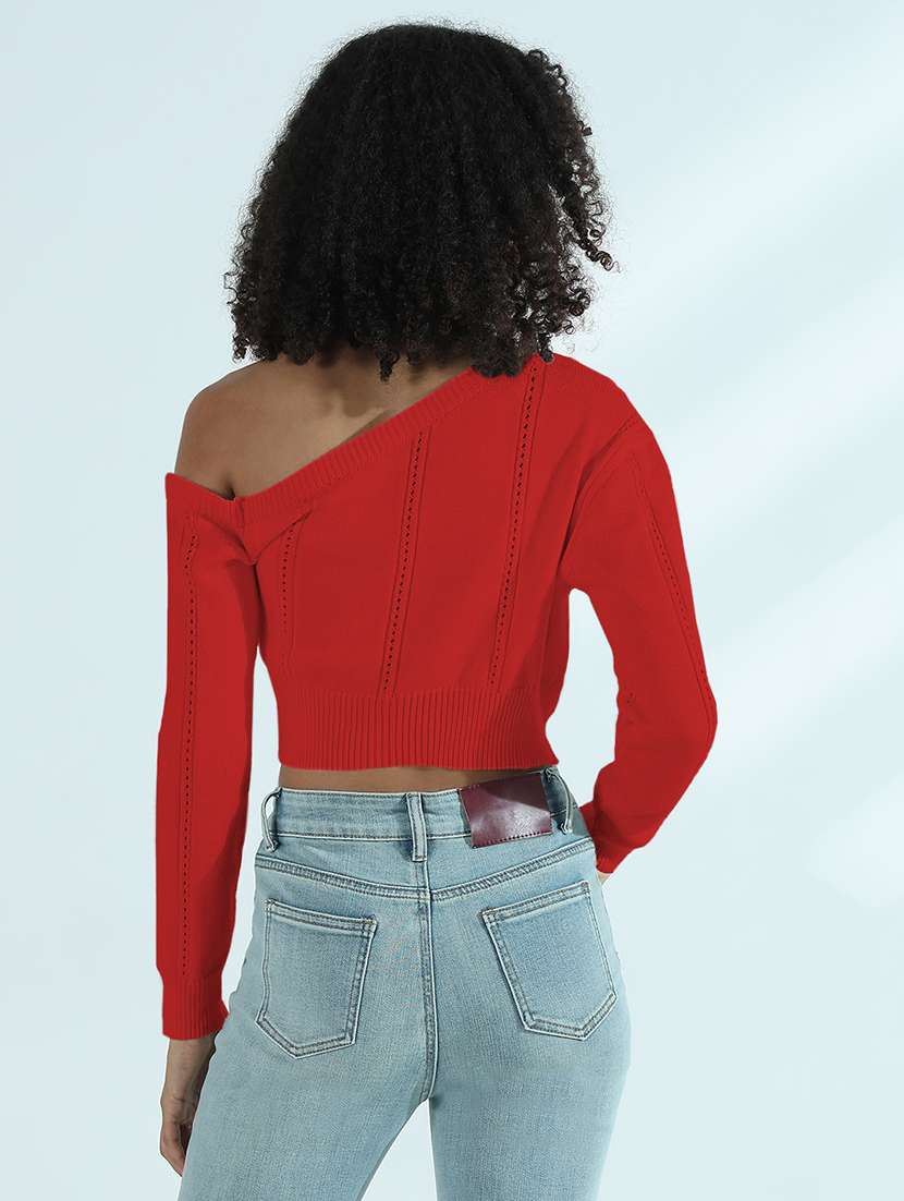 women self designed long sleeve crop top - 21979965 -  Standard Image - 3