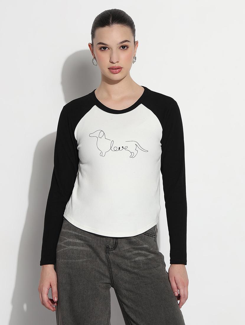 women color blocked long sleeve t-shirt - 21979986 -  Zoom Image - 0
