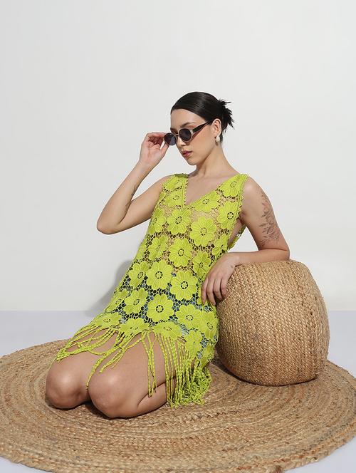women self designecd sleeveless lace dress - 21979996 - Standard Image - 0