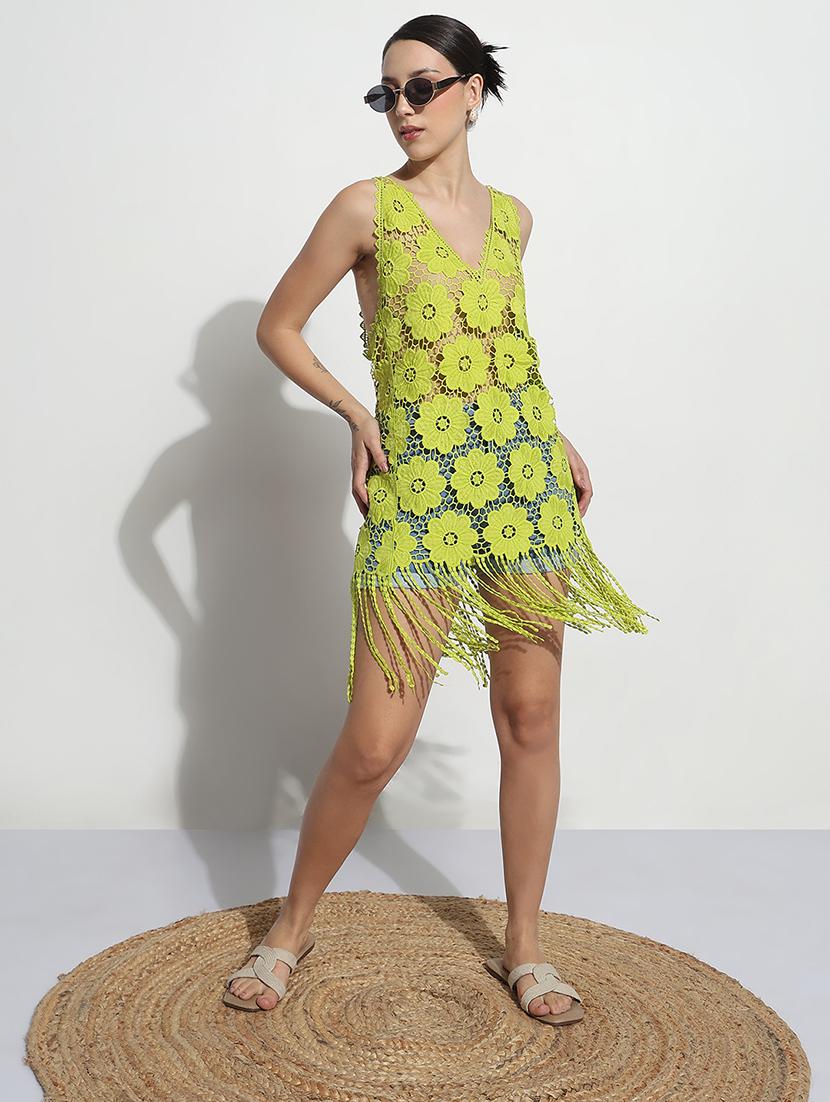 women self designecd sleeveless lace dress - 21979996 - Standard Image - 5