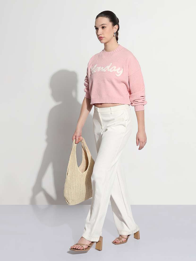 women printed long sleeve crop sweatshirt - 21980005 -  Standard Image - 5