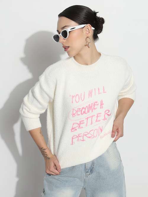 women typographic print long sleeve sweatshirt - 21980006 - Standard Image - 0
