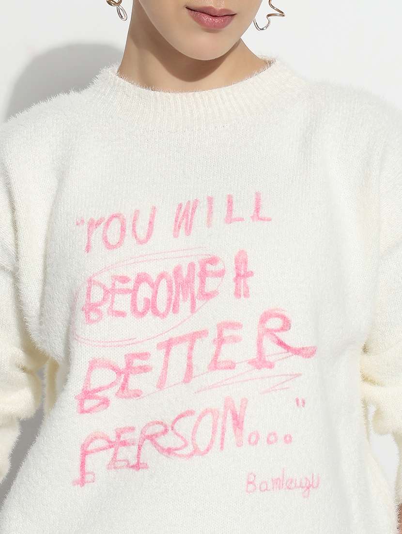 women typographic print long sleeve sweatshirt - 21980006 - Standard Image - 5