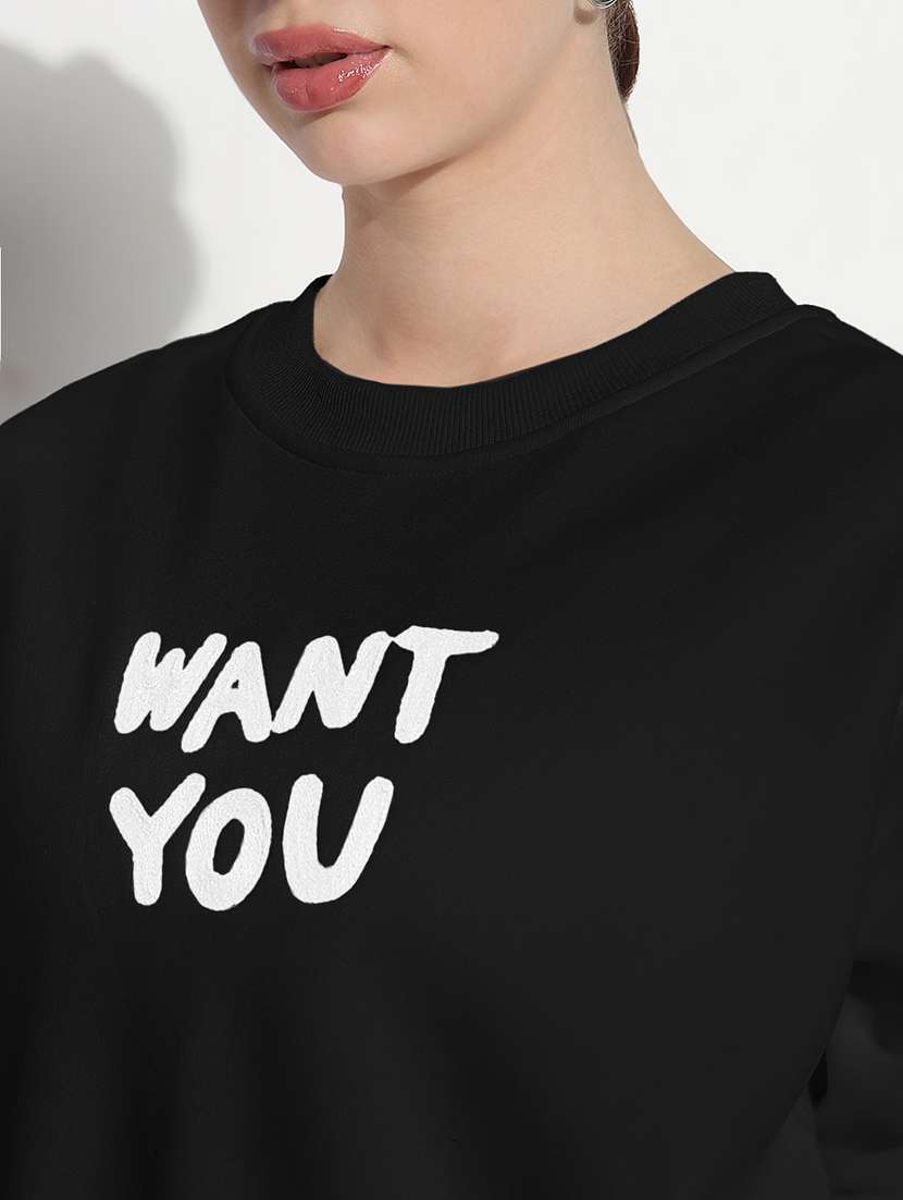 women printed long sleeve crop sweatshirt - 21980017 -  Standard Image - 5