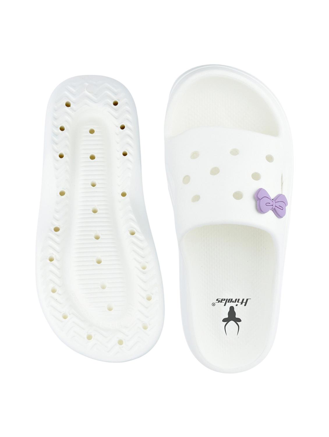 women white solid platforms slides - 21980074 - Standard Image - 5
