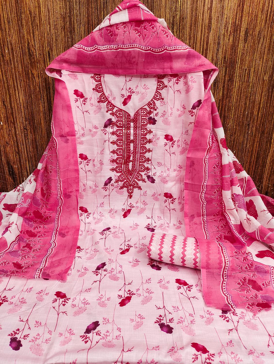 women floral embroidered unstitched suit set - 21980108 - Zoom Image - 0