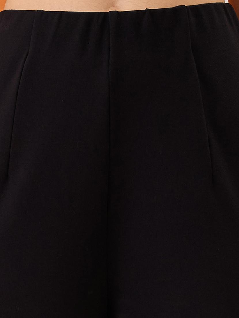 women black solid mid-rise relaxed fit formal wide leg trousers - 21980222 - Standard Image - 5