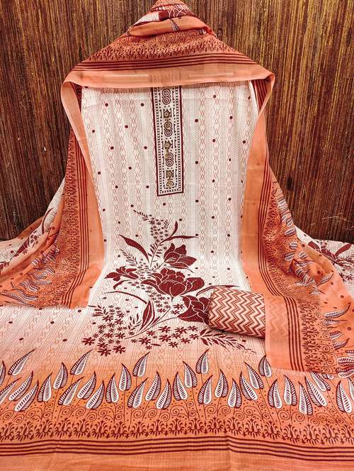 women printed embellishhed unstitched suit set - 21980228 - Standard Image - 0