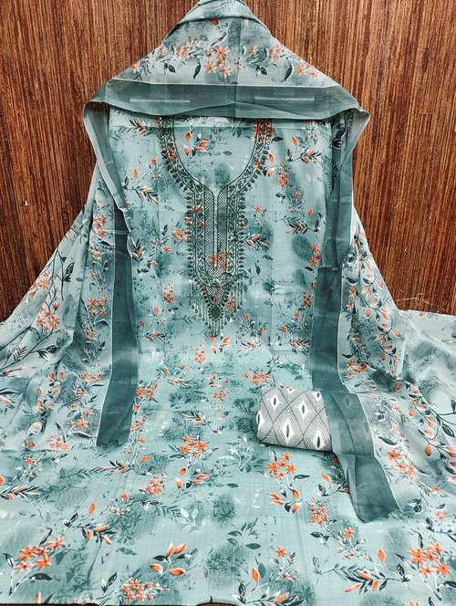 women floral embroidered unstitched suit set - 21980248 - Standard Image - 0