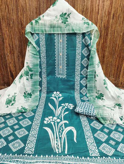 women printed embellished unstitched suit set - 21980250 - Standard Image - 0