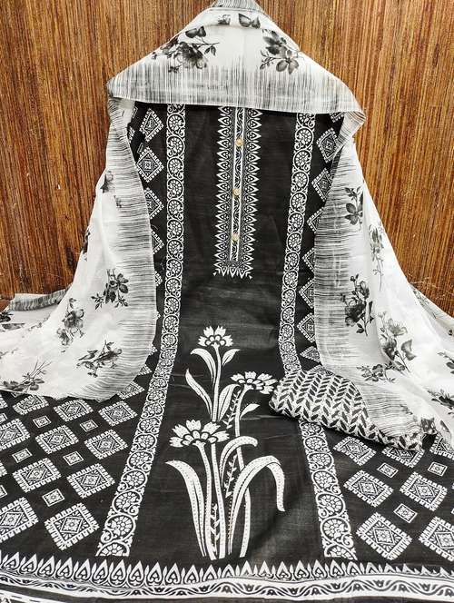 women printed embellished unstitched suit set - 21980251 -  Standard Image - 0