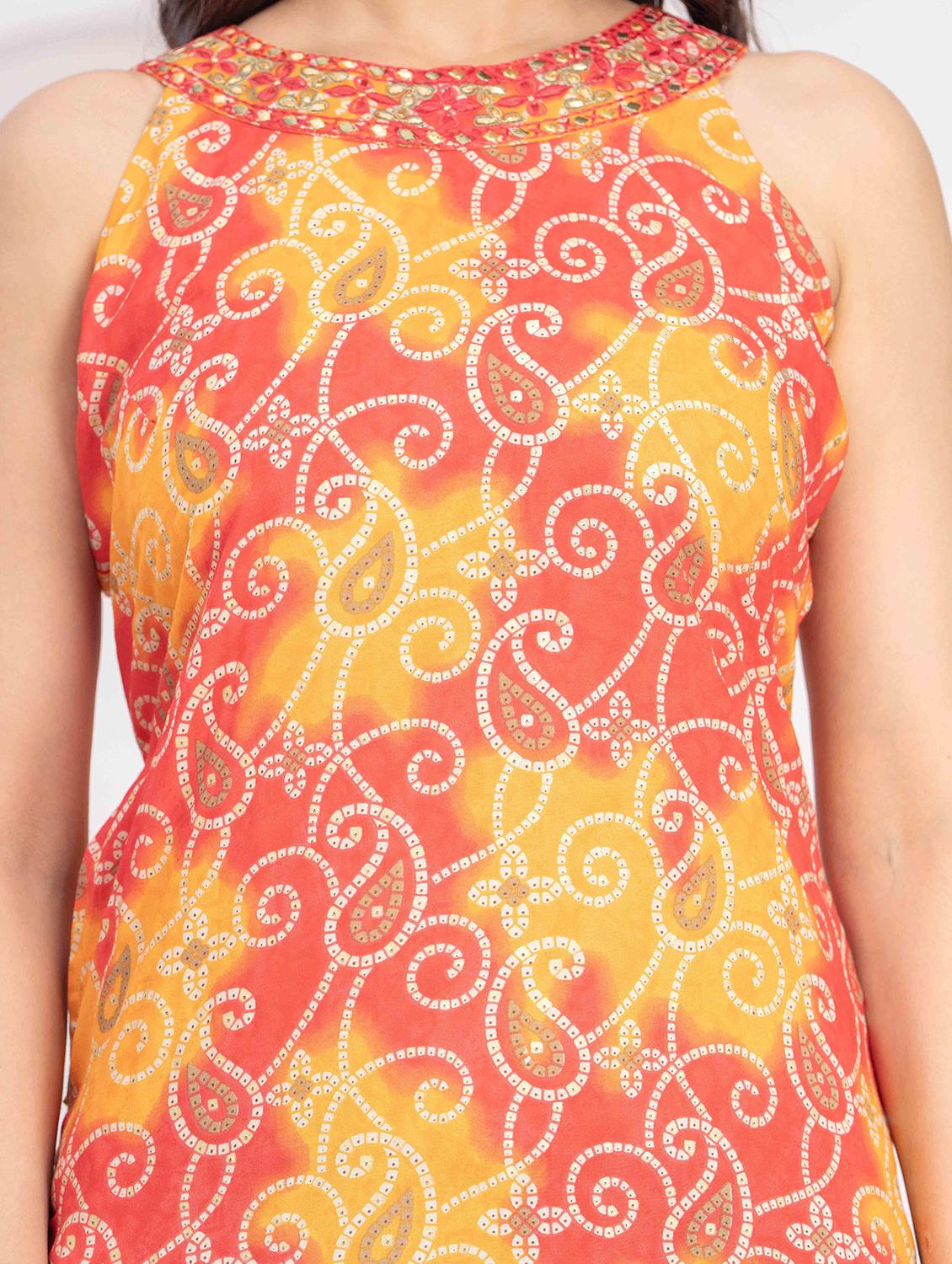 women printed halter neck straight kurta - 21980275 - Standard Image - 5