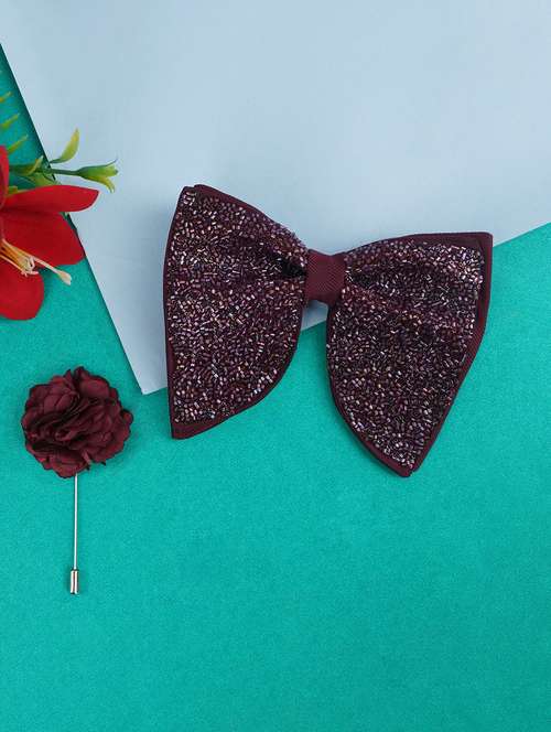 men purple embellished bow tie - 21980296 - Standard Image - 0