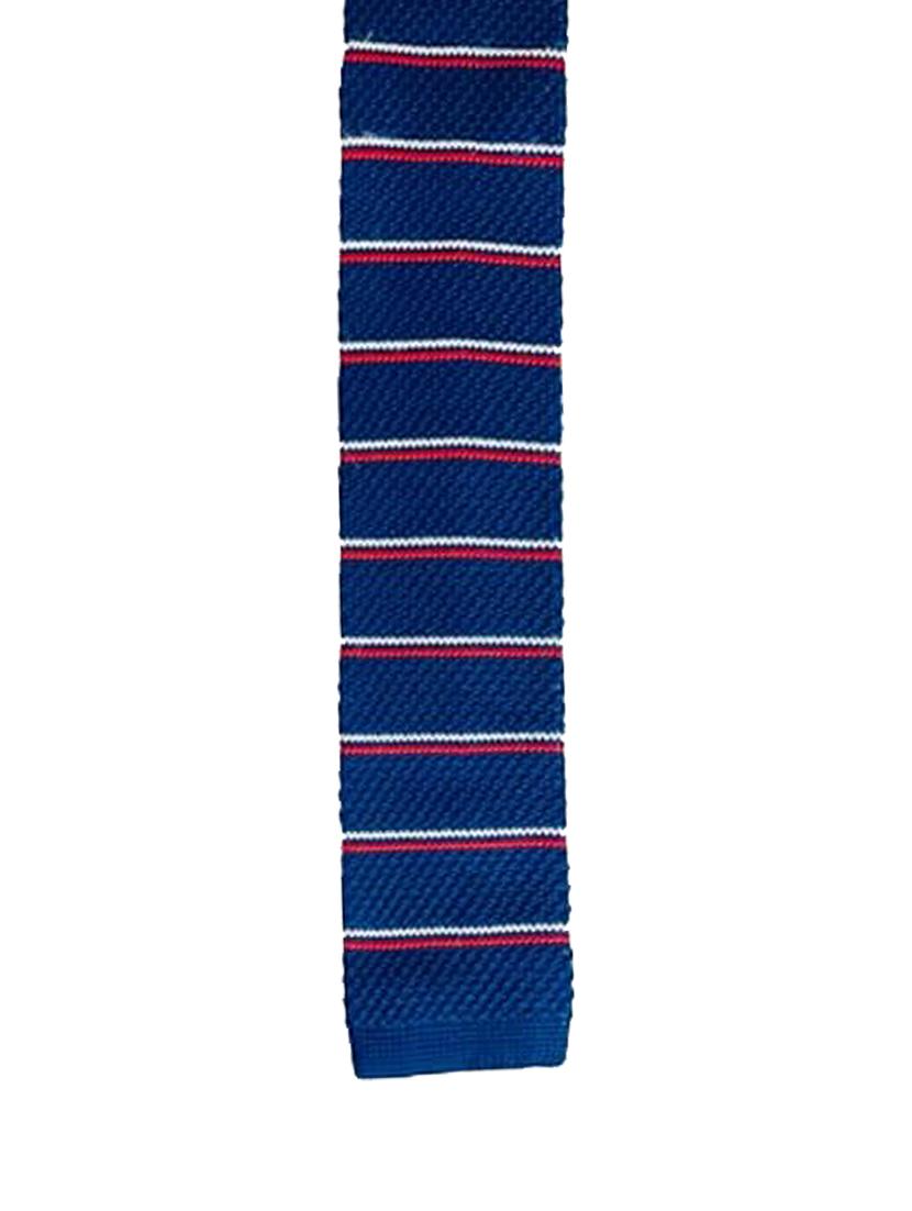 men blue self designed knitted tie - 21980319 - Standard Image - 3