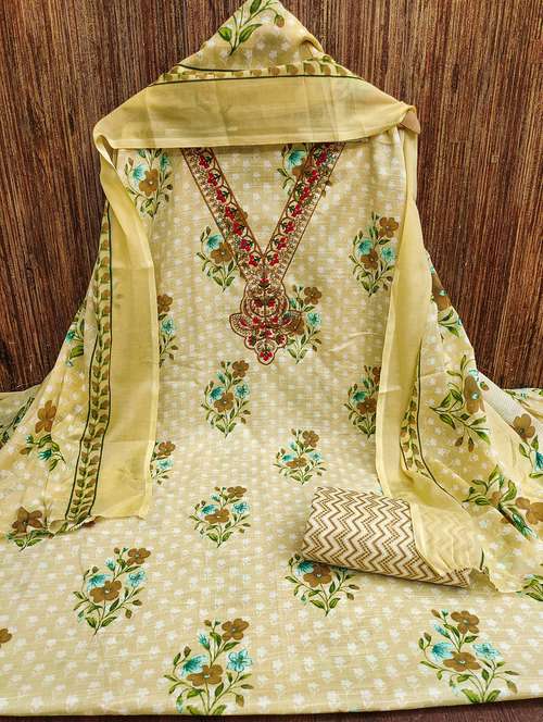 women floral embroidered unstitched suit set - 21980350 -  Standard Image - 0