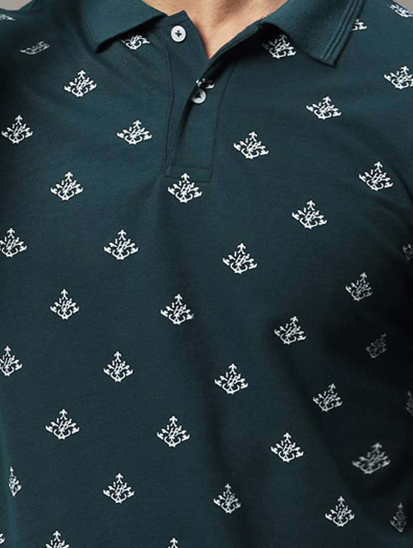 men printed short sleeve regular fit polo t-shirt - 21980362 -  Standard Image - 3