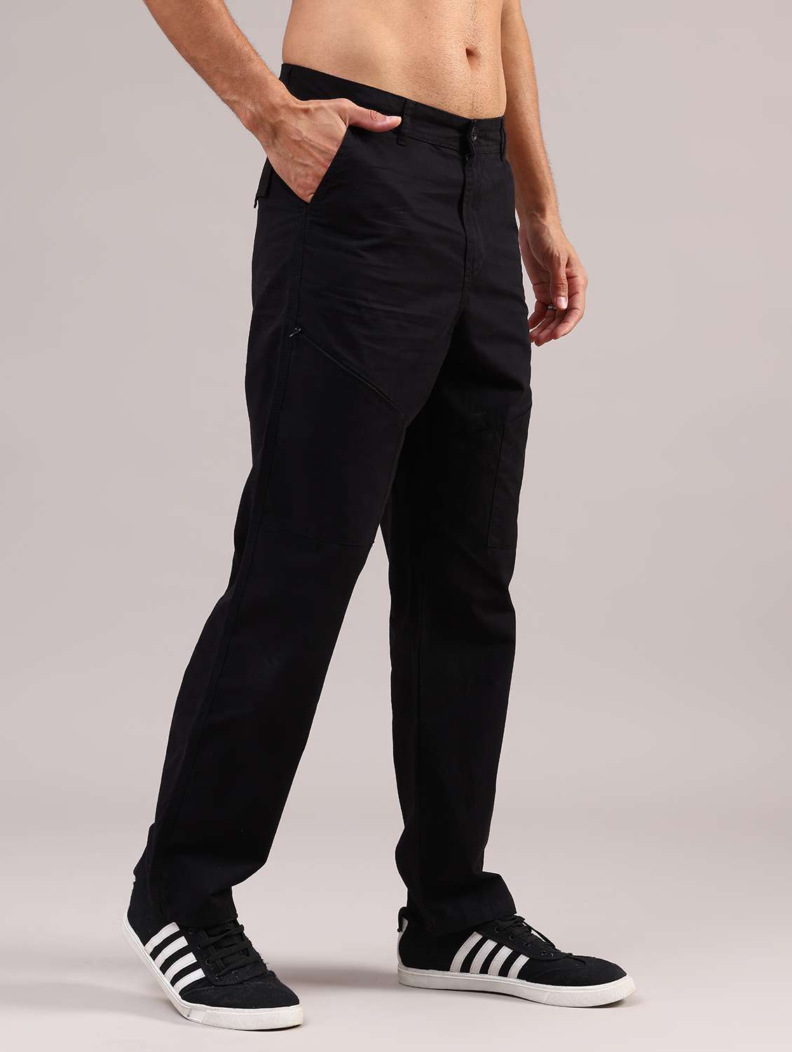 women solid mid rise staright fit chinos  - 21980493 -  Standard Image - 3