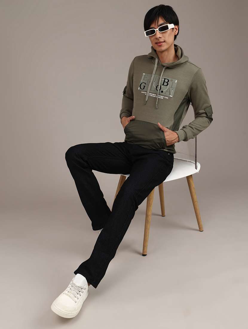 men printed long sleeve hooded sweatshirt - 21980509 -  Standard Image - 5