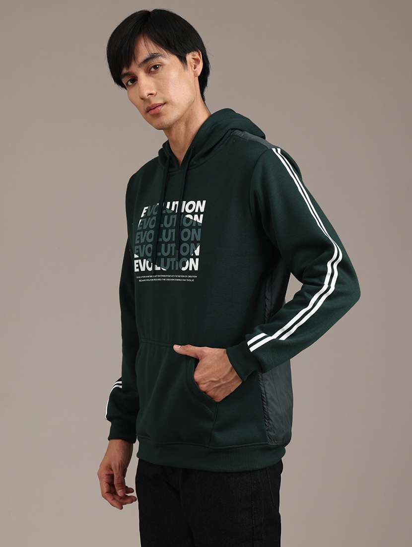 men printed long sleeve hooded sweatshirt - 21980510 -  Standard Image - 3