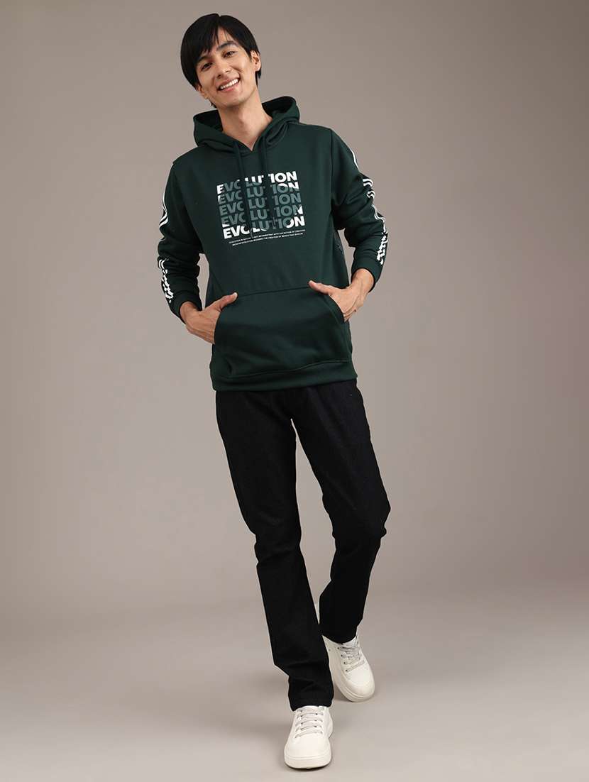 men printed long sleeve hooded sweatshirt - 21980510 -  Standard Image - 5