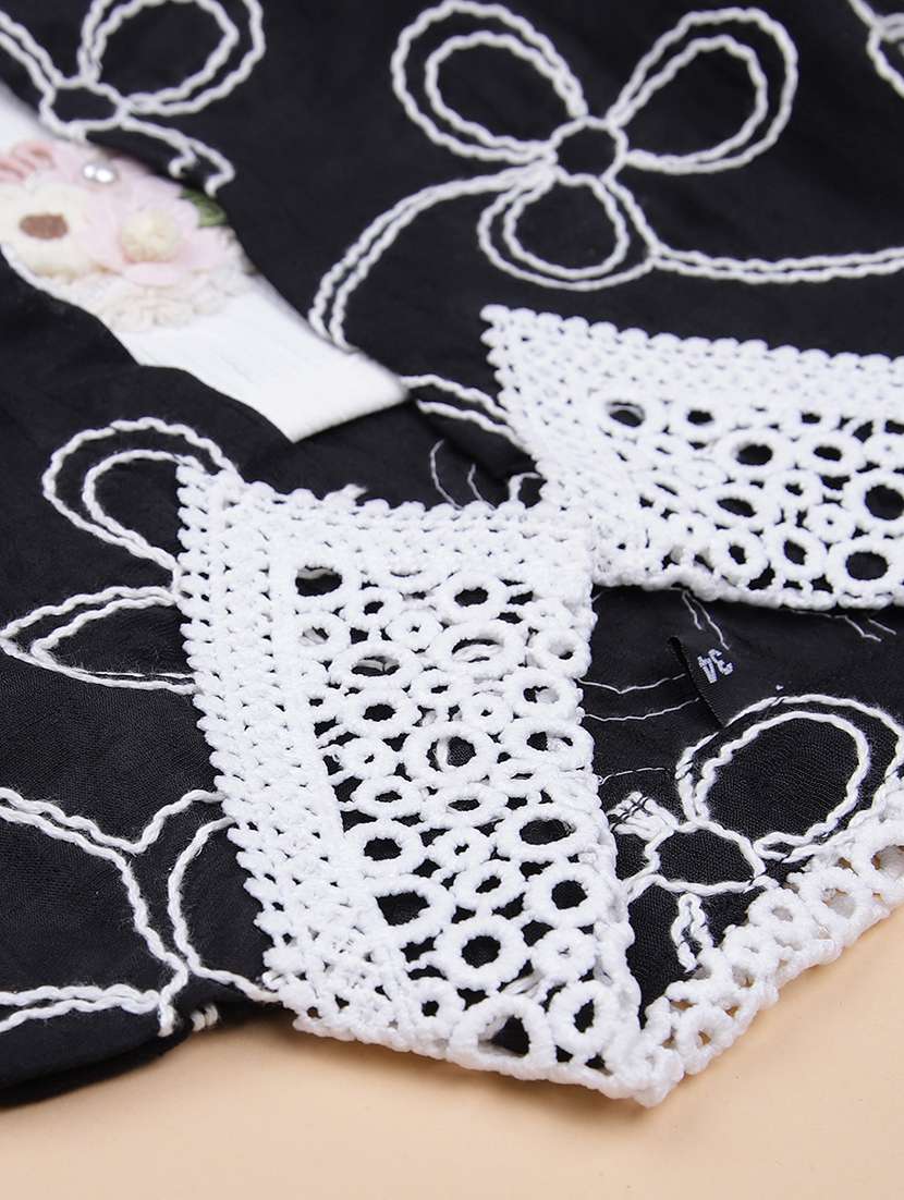 girls self designed collared puff sleeve top - 21980567 -  Standard Image - 3